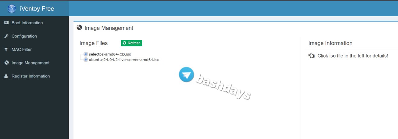 Список ISO-образов в iVentoy