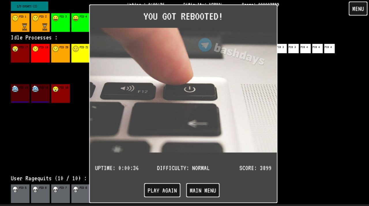 Интерфейс браузерной игры You Are the OS
